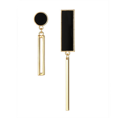 Karšti moteriški madingi auskarai, ilgi, asimetrija, apvalūs geometriniai stačiakampiai juodi krištoliniai auskarai, moteriški papuošalai, dovanos