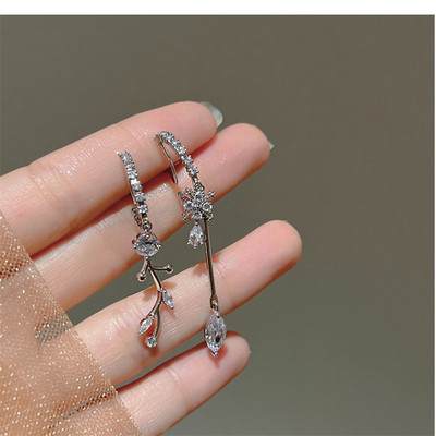 Karšti moteriški madingi auskarai, ilgi, asimetrija, apvalūs geometriniai stačiakampiai juodi krištoliniai auskarai, moteriški papuošalai, dovanos