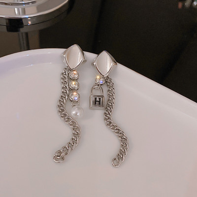 Karšti moteriški madingi auskarai, ilgi, asimetrija, apvalūs geometriniai stačiakampiai juodi krištoliniai auskarai, moteriški papuošalai, dovanos