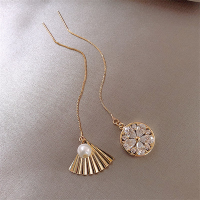 Karšti moteriški madingi auskarai, ilgi, asimetrija, apvalūs geometriniai stačiakampiai juodi krištoliniai auskarai, moteriški papuošalai, dovanos