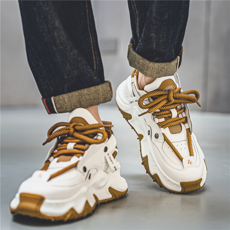 Sezoniniai nauji nišiniai odiniai kvėpuojantys retro sportiniai batai Honkongo stiliaus darbo drabužiai Madingi lauko batai vyrams