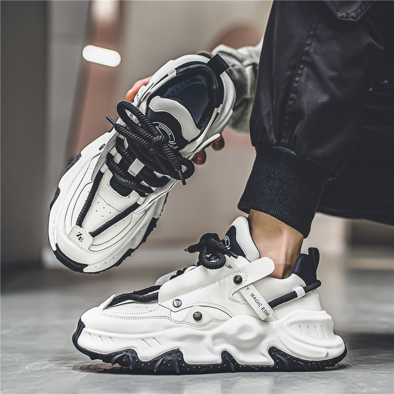 Sezoniniai nauji nišiniai odiniai kvėpuojantys retro sportiniai batai Honkongo stiliaus darbo drabužiai Madingi lauko batai vyrams