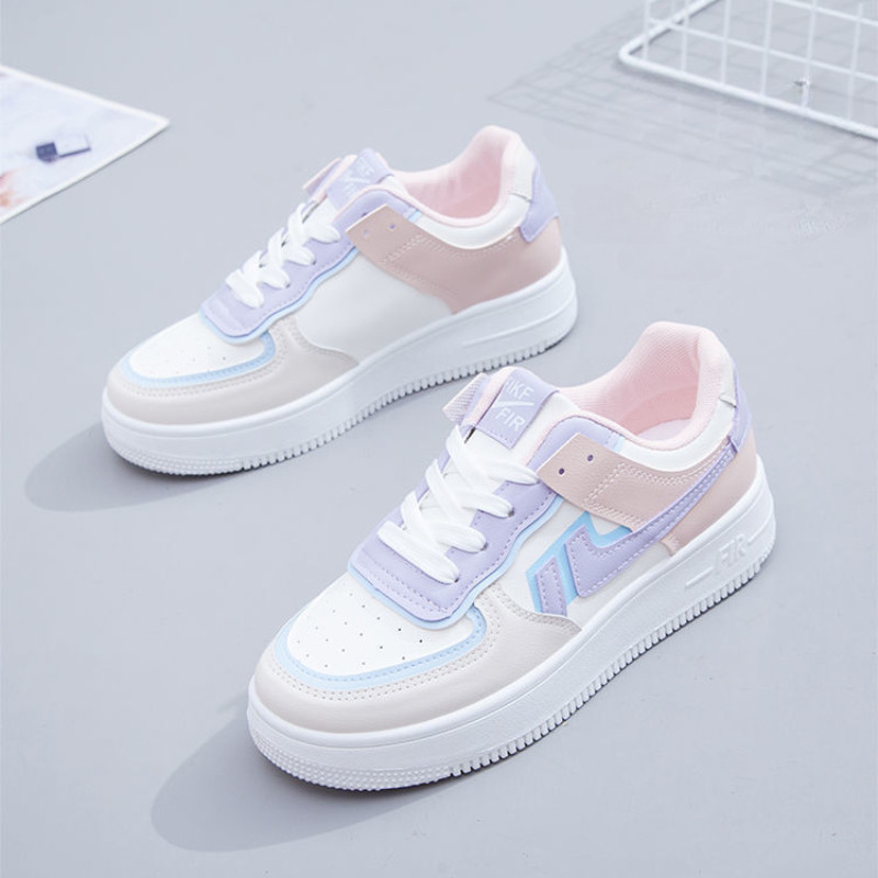 Pavasario ir rudens mada Nauji laisvalaikio patogūs apvalūs pirštai kvėpuojantys sportiniai bateliai storu padu su atsitiktinėmis raidėmis viršutinėje dalyje