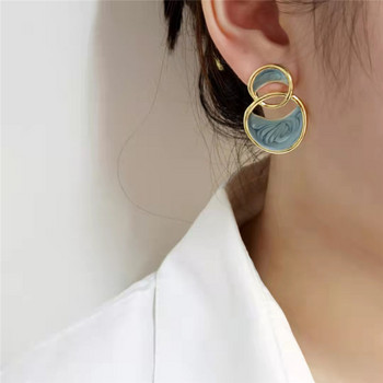 Μοντέρνα απλά χρυσά σκουλαρίκια για γυναίκες κορίτσι χρυσός κύκλος Στρογγυλά μινιμαλιστικά σκουλαρίκια πάρτι 2023 ΝΕΑ κοσμήματα