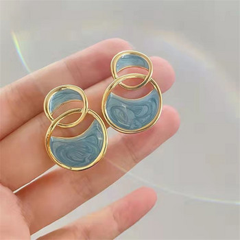 Μοντέρνα απλά χρυσά σκουλαρίκια για γυναίκες κορίτσι χρυσός κύκλος Στρογγυλά μινιμαλιστικά σκουλαρίκια πάρτι 2023 ΝΕΑ κοσμήματα