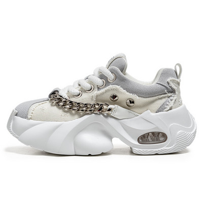 Madingi mėlyni džinsiniai laisvalaikio sportbačiai vyriški originalūs dizainerio platforminiai batai vyrams su aukštu kulnu Hiphopo stambūs sportbačiai, vyriški treniruokliai