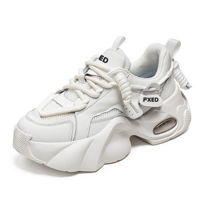 Prabangūs vyriški balti laisvalaikio sportbačiai Patogūs platforminiai batai Vyriški dizainerio ūgį didinantys sportbačiai Vyriški laisvalaikio sportiniai batai