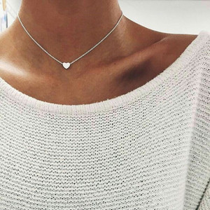 Vintage Pearl Choker kaelakeed naistele Mood Kahekihiline kett Väike armastus Südame ripats Kaelakee Ehted Kingituste hulgimüük