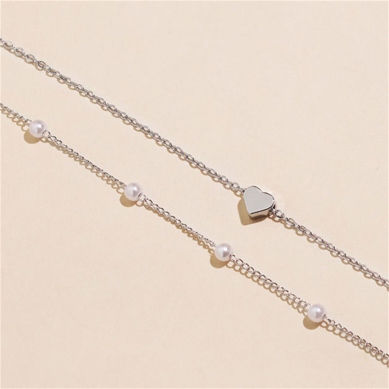 Vintage Pearl Choker kaelakeed naistele Mood Kahekihiline kett Väike armastus Südame ripats Kaelakee Ehted Kingituste hulgimüük