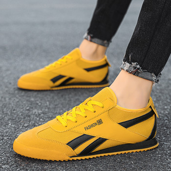 Νέα ρετρό κίτρινα ανδρικά παπούτσια Σχεδιαστικά ανδρικά αθλητικά παπούτσια Αναπνεύσιμα πολυτελή παπούτσια από καμβά Ανδρικά αθλητικά παπούτσια Casual Walking Flats