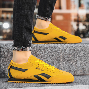 Νέα ρετρό κίτρινα ανδρικά παπούτσια Σχεδιαστικά ανδρικά αθλητικά παπούτσια Αναπνεύσιμα πολυτελή παπούτσια από καμβά Ανδρικά αθλητικά παπούτσια Casual Walking Flats