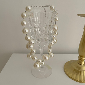 Κομψό απομίμηση μαργαριτάρι Γυναικείο κολιέ Μεγάλες πέρλες χάντρες Κολιέ τσόκερ Κολιέ Γάμου Νύφη Κοσμήματα Δώρα για κορίτσια