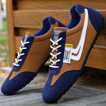 Мъжки платнени обувки с ниска горна част Ежедневни дишащи маратонки Корейски стил Есенни дантелени обувки Ежедневни нехлъзгащи се маратонки Zapatillas Para Hombre