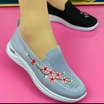 Дамски маратонки Мрежести дишащи флорални комфортни майчински обувки Меки едноцветни модни дамски обувки Леки Zapatos De Mujer