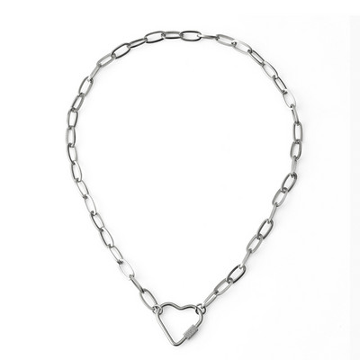 Roostevabast terasest südamega kaelakee naistele metallist südamega kaelakeed Choker Collier Femme 2022 moeehted