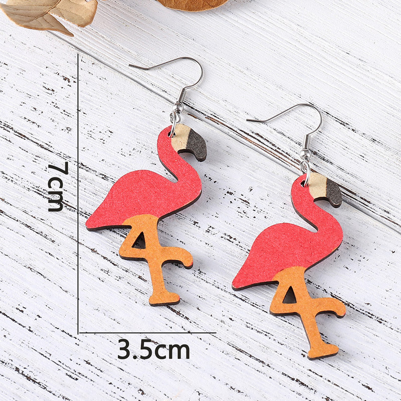 Vasaros atogrąžų lapų auskarai moterims Kūrybinės faneros šlepetės Havajų šventinės medinės dovanos papuošalai auskarai