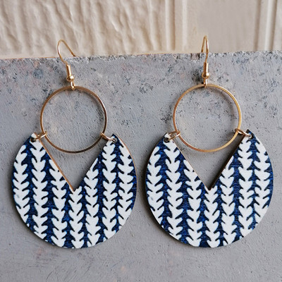 Apvalūs marginti mediniai auskarai, lengvi prabangūs madingi vakarėliai, kabantys auskarai moterims papuošalų tiesioginė didmeninė prekyba