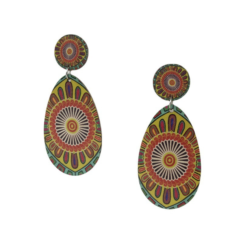 2023 m. Nauji vintažiniai Afro audinio dizainai Spausdinti mediniai nuleidžiami auskarai Afrikos etninės Bohemijos kelnių kilpos, kabantys moterims, dovanos
