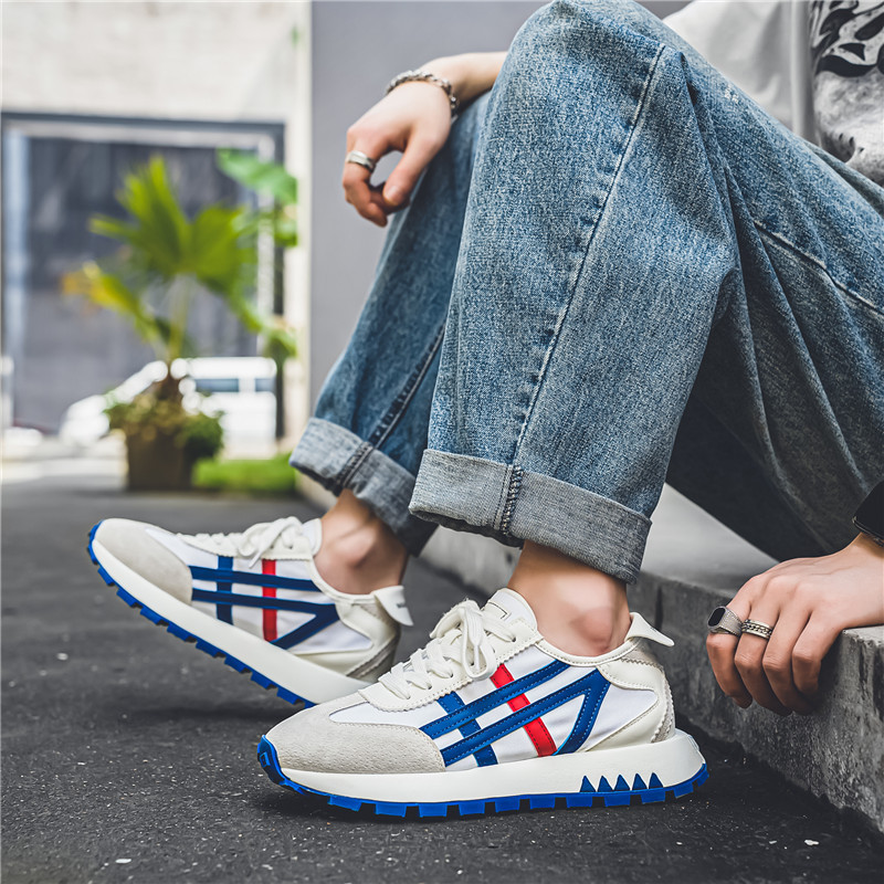 Madingi žalieji laisvalaikio sportbačiai vyriški, patogūs, kvėpuojantys vyriški, dideli, platforminiai sportbačiai, dizainerių skirti sportiniai batai, vyriški gatvės aprangos batai