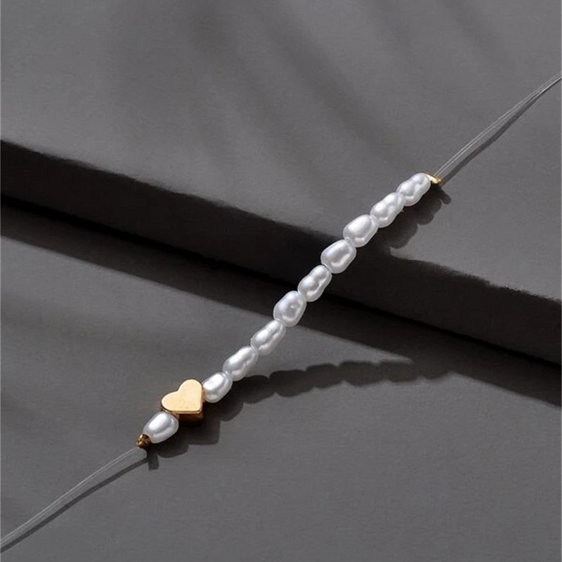 Vintage μόδας χρυσό χρώμα Απλό σχήμα τεχνητό μαργαριτάρι κολιέ καρδιά ροδάκινο για γυναίκες Γυναικείο κορίτσι Μπαρόκ κοσμήματα τσόκερ