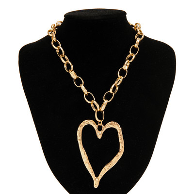 Lacteo Punk Didelė Širdies Žiedas Pakabukas Kaklo papuošalas Metalinė Grandinė Charm Choker Moteriški Vakarėlio Papuošalai Ant Kaklo Unisex Dovanos berniukui Nauja