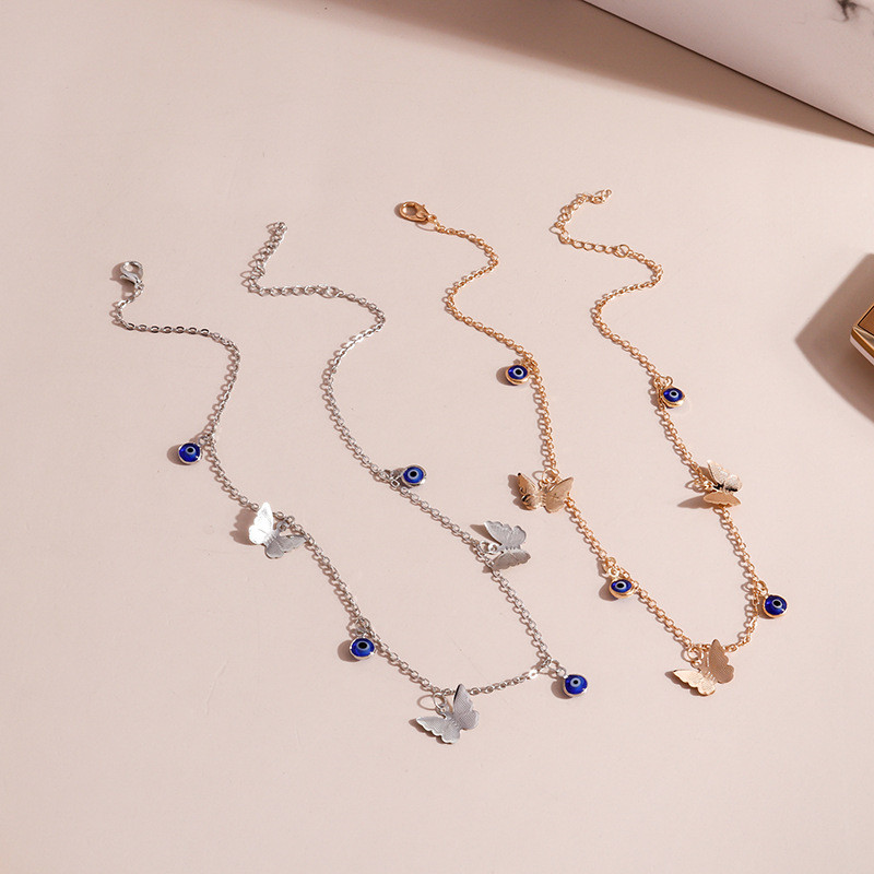 Madingi krištolo mėlynos spalvos turkiškų piktų akių karoliai moterims, vandens lašų pakabukas, paprastas Boho Girl Choker papuošalų dovana