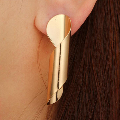 Hiphop perdėtas netaisyklingas metalinis kabantis auskarai, spiralės sukimo mazgas, geometrija, apvali, lygi roko ausinė Brincos papuošalai