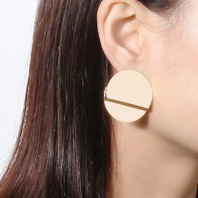 Hiphop perdėtas netaisyklingas metalinis kabantis auskarai, spiralės sukimo mazgas, geometrija, apvali, lygi roko ausinė Brincos papuošalai