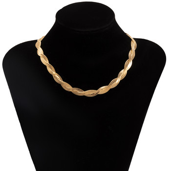 Lacteo Trendy Gold Color Weave Snake Chain Choker Колиета за жени Мъже Charm Heart Tassel Колие Rave Party Бижута Яка
