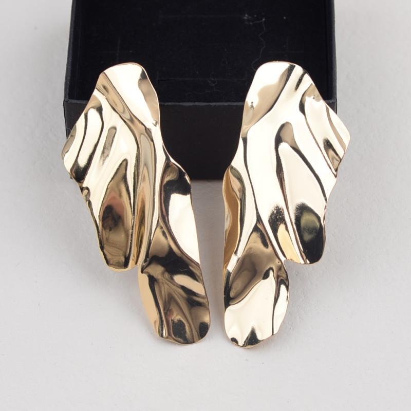 Túlzott, szabálytalan fém lógó fülbevaló nőknek Big Geometric Statement Punk személyiség akasztós fülbevaló menő cucc