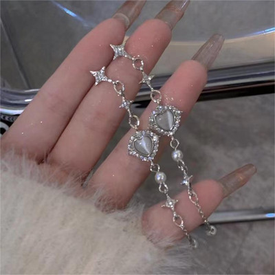 Nauji sidabro spalvos Big Plant Prabangūs auskarai su cirkonio akmeniu Moterims Madingi papuošalai Korėjos auskarai Dovana