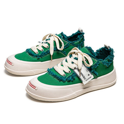 Ανδρικά παπούτσια καμβά στυλ Harajuku Μόδα Πορτοκαλί Ανδρικά παπούτσια Casual Σχεδιαστής Street Vulcanized Παπούτσια Ανδρικά πάνινα πάνινα πλατφόρμας