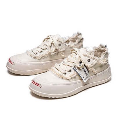 Ανδρικά παπούτσια καμβά στυλ Harajuku Μόδα Πορτοκαλί Ανδρικά παπούτσια Casual Σχεδιαστής Street Vulcanized Παπούτσια Ανδρικά πάνινα πάνινα πλατφόρμας