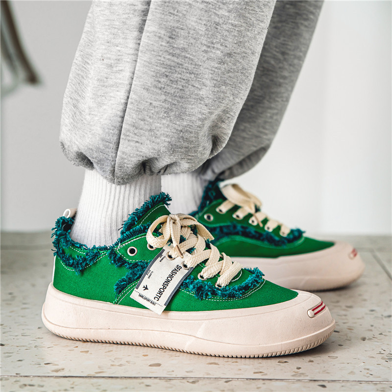 Ανδρικά παπούτσια καμβά στυλ Harajuku Μόδα Πορτοκαλί Ανδρικά παπούτσια Casual Σχεδιαστής Street Vulcanized Παπούτσια Ανδρικά πάνινα πάνινα πλατφόρμας