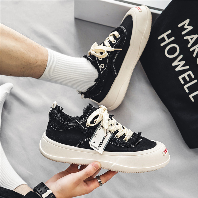 Ανδρικά παπούτσια καμβά στυλ Harajuku Μόδα Πορτοκαλί Ανδρικά παπούτσια Casual Σχεδιαστής Street Vulcanized Παπούτσια Ανδρικά πάνινα πάνινα πλατφόρμας