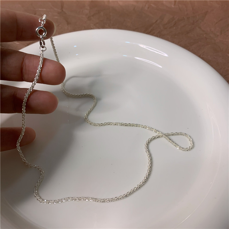 Blizgantys karoliai Madinga grandinėlė moterims Mada Briliantiniai sidabruoti karoliai Priedai Papuošalai Dovana 2022 m.