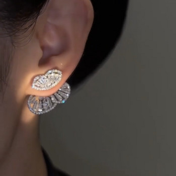 Κορέα Εξαιρετικά Sweet Zircon Butterfly Stud σκουλαρίκια για γυναίκες Πολυτελές ταμπεραμέντο Γυναικεία κοσμήματα