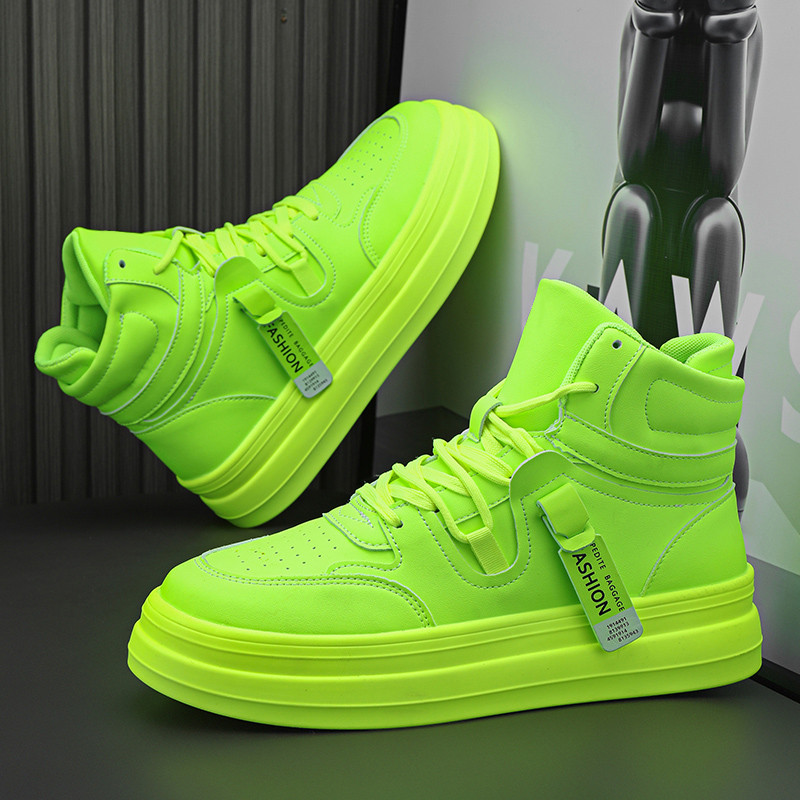 Fashion Green Designer Vyriški sportbačiai Rudeniniai laisvalaikio sportiniai riedlenčių batai vyrams Aukšta viršūnė balta sportbačių platforma, avalynė, vyriška