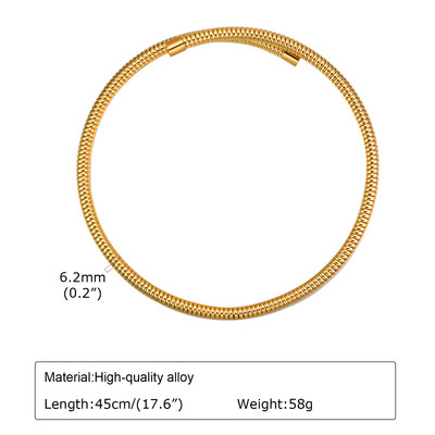 Moterų kaklo rankogaliai, reguliuojamas atviros apykaklės Choker Torques karoliai, paprasti nerūdijančio plieno papuošalai