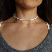 Bohemia White Bead Choker karoliai moterims Vintažinis grandinėlė Kaklo papuošalai Didmeninė prekyba