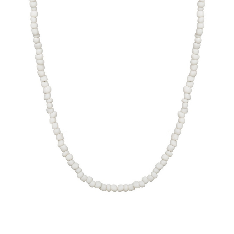 Bohemia White Bead Choker karoliai moterims Vintažinis grandinėlė Kaklo papuošalai Didmeninė prekyba