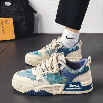 Нови мъжки обувки Ежедневни маратонки за мъже Модни маратонки на платформа Дишащи обувки за бягане с връзки Тенис Спортни обувки Zapatillas Hombre