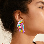 Luksusa Eņģeļa spārni Auskari Sieviešu Meitenēm Pilnībā Jauktas Krāsas Akrila kristāli Kāzu ballīte Izlaiduma Auskari Dāvana