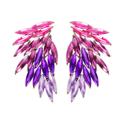 Luksusa Eņģeļa spārni Auskari Sieviešu Meitenēm Pilnībā Jauktas Krāsas Akrila kristāli Kāzu ballīte Izlaiduma Auskari Dāvana