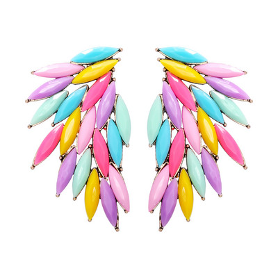 Luksusa Eņģeļa spārni Auskari Sieviešu Meitenēm Pilnībā Jauktas Krāsas Akrila kristāli Kāzu ballīte Izlaiduma Auskari Dāvana