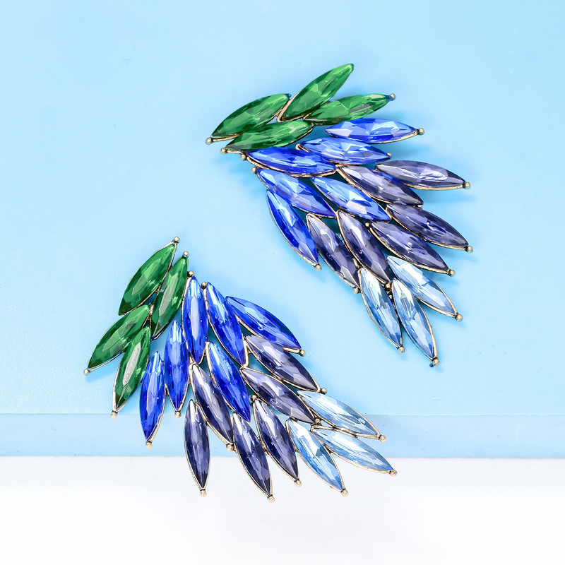 Luksusa Eņģeļa spārni Auskari Sieviešu Meitenēm Pilnībā Jauktas Krāsas Akrila kristāli Kāzu ballīte Izlaiduma Auskari Dāvana