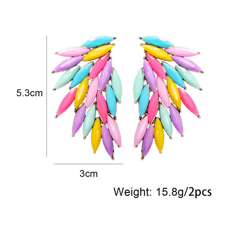 Luksusa Eņģeļa spārni Auskari Sieviešu Meitenēm Pilnībā Jauktas Krāsas Akrila kristāli Kāzu ballīte Izlaiduma Auskari Dāvana