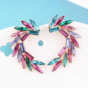 16 цветни Wings Stud Earrings Акрилни кристални камъни Дамски обеци за пиърсинг Модерни сватбени бижута Коледен подарък