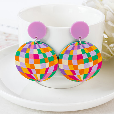 1Pair Disco Ball Stud Auskarai Įvairiaspalviai Debesis Akrilo amatų madingi papuošalai Vaikams ir Moterims Dovana