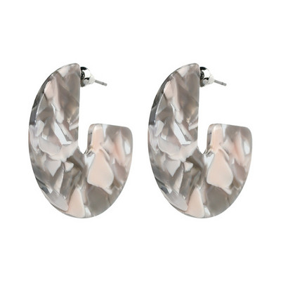 Nauji apvalūs, madingi Brinco mėlynos spalvos plokšti puslankiu žiediniai auskarai, 2019 m. derva moterims Boho elegantiško dizaino leopardo akrilo papuošalai